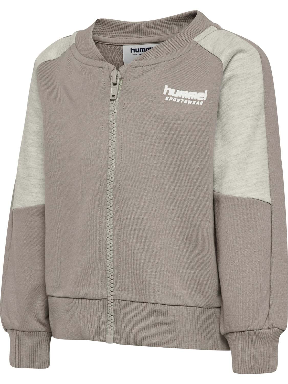 Hummel Толстовка с молнией в цвете Taupe, крапчатый серый — фото 3