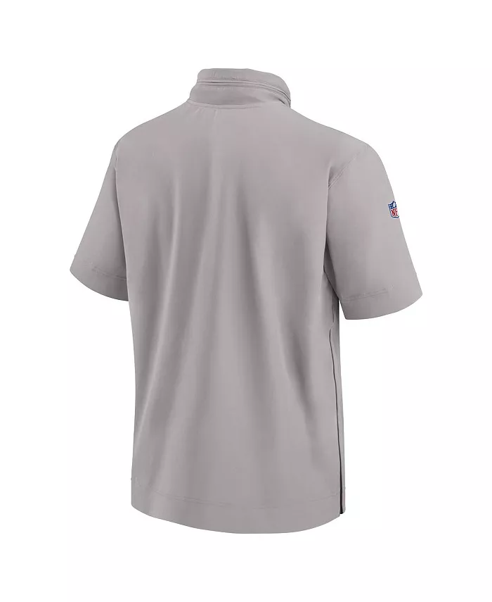 Мужская серая худи-полузип с коротким рукавом Miami Dolphins 2024 Sideline Coach Nike — фото 2