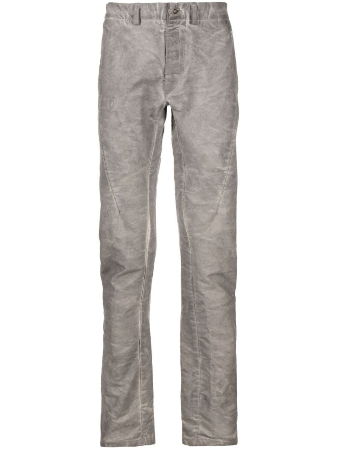 

Isaac Sellam Experience logo-plaque crease-effect tapered trousers, серый