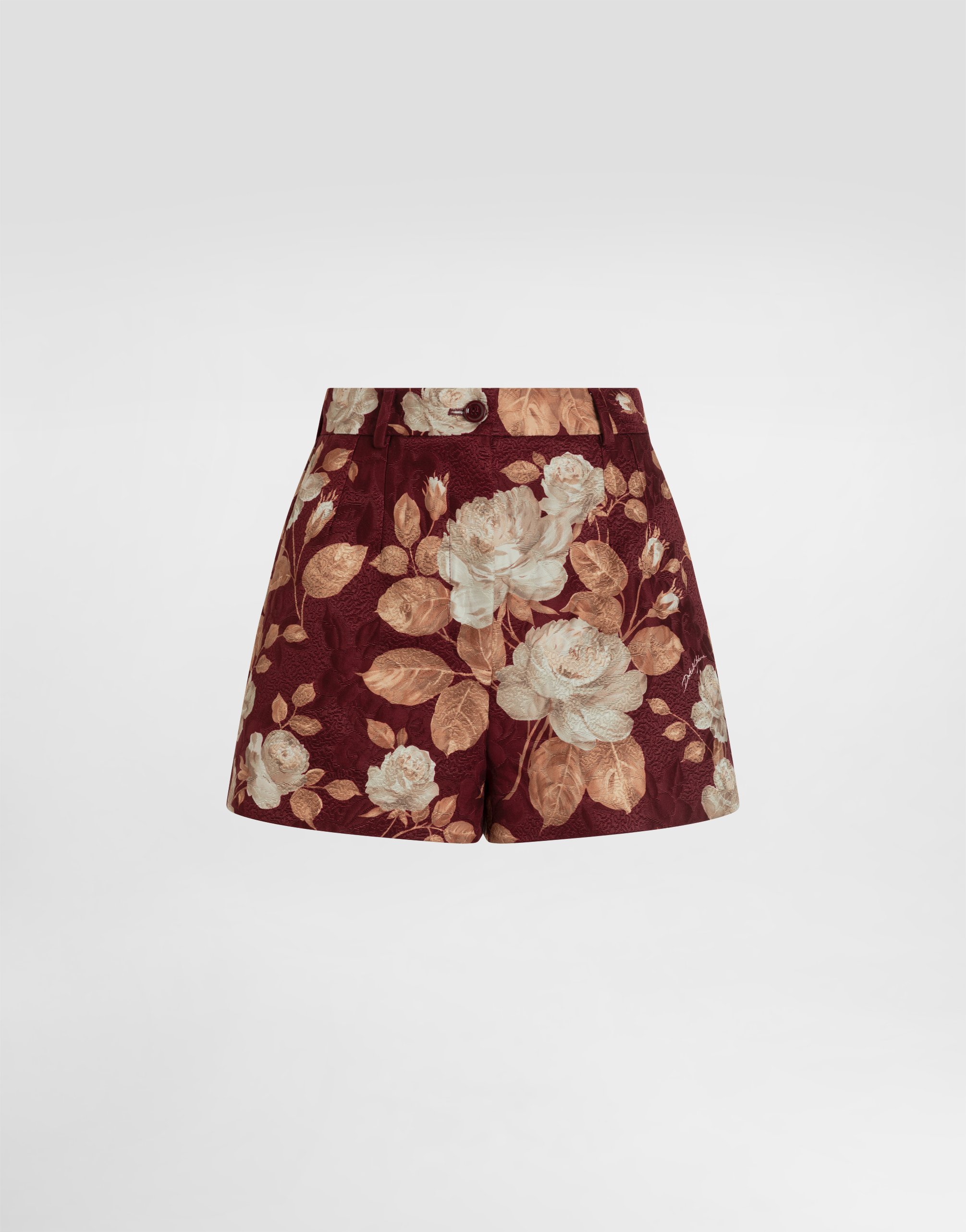 

Винтажные шорты из жаккарда с принтом роз Dolce & Gabbana, принт