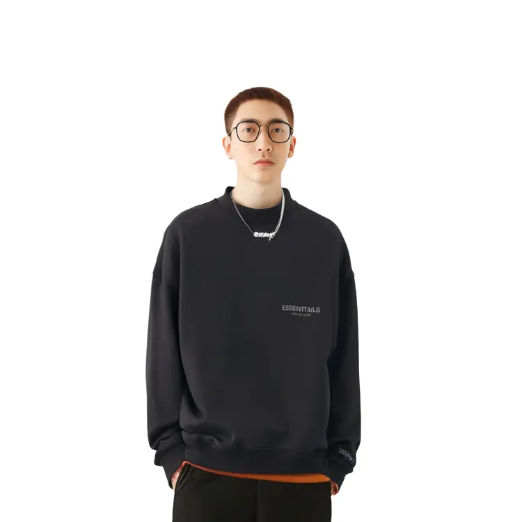 FW21 Толстовка унисекс черная Fear Of God Essentials, черный — фото 3