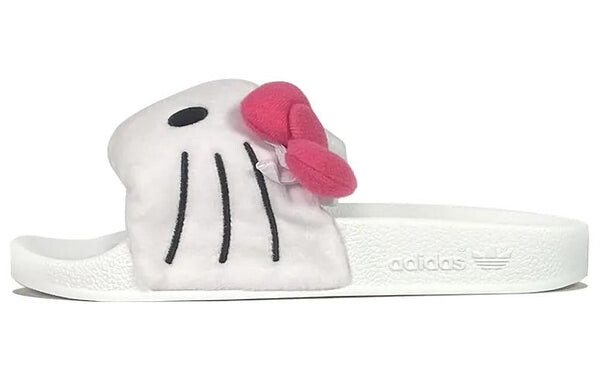 Тапочки оригинал x hello kitty adilette слайдеры Adidas, белый — фото 2