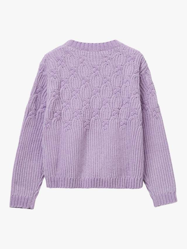 Детский свитер с воротником-гольф из шенилла Benetton, Violet — фото 2