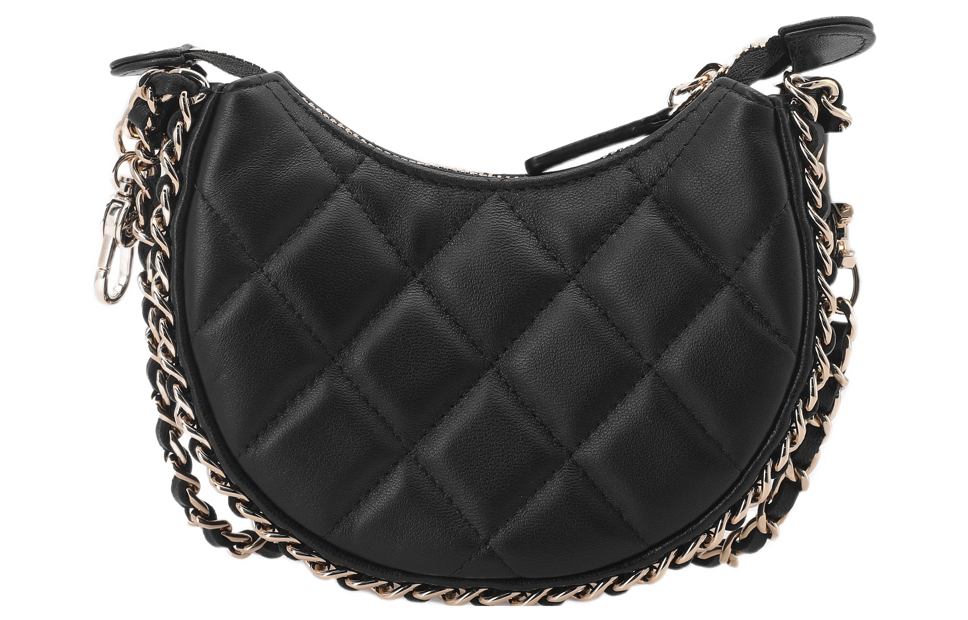 

CHANEL Сумка-полумесяц из овчины, сумка-полумесяц, сумка-мешок в форме пельменя, сумка-мешок через плечо, мини, женская, черная