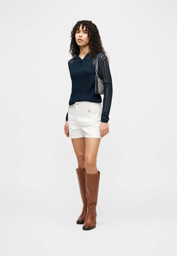Джинсовые шорты с высокой посадкой и золотистыми пуговицами Tommy Hilfiger, Optic White — фото 2
