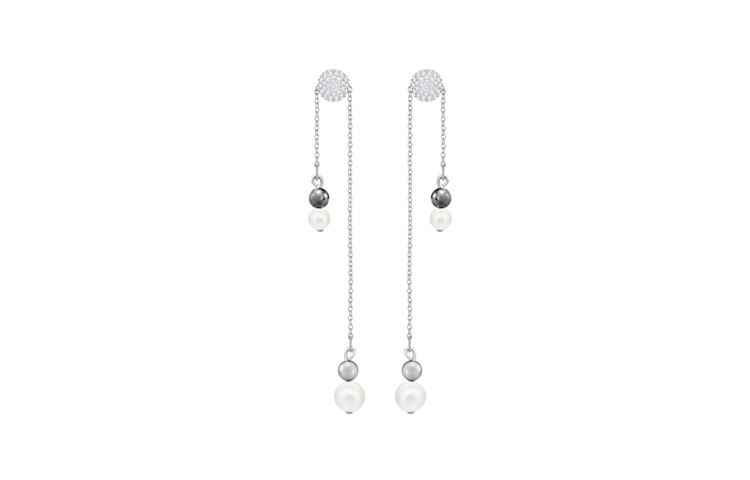 

Swarovski Сережки-навесы женские серебряные Silver