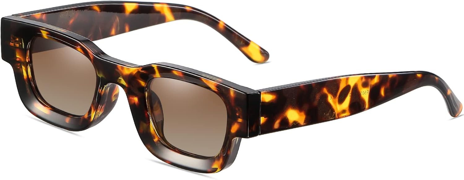 

Современные прямоугольные солнцезащитные очки AIEYEZO для женщин и мужчин в стиле ретро 90-х, массивные квадратные поляризованные солнцезащитные очки с защитой UV400, Tortoise/Brown