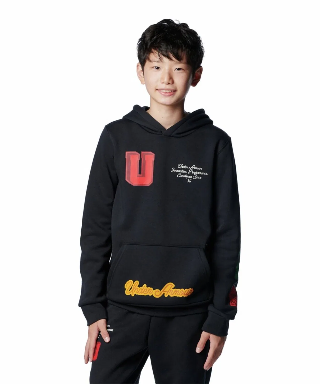 Флисовая кофта Under Armour Icon Fleece с капюшоном, длинный рукав, чёрный