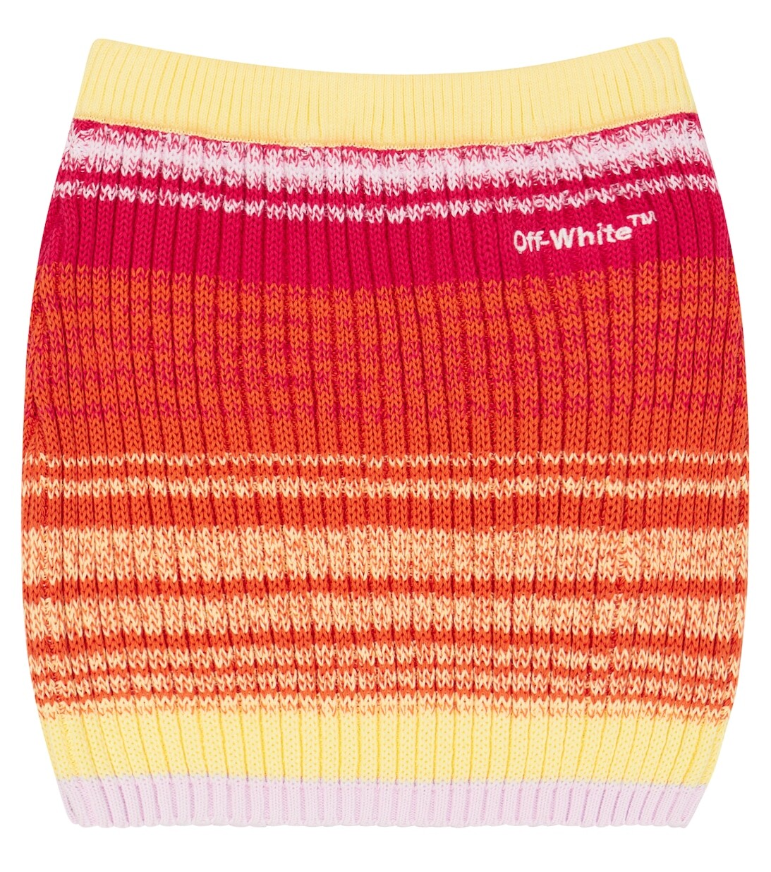 

Хлопковая мини-юбка в полоску Off-White, белый