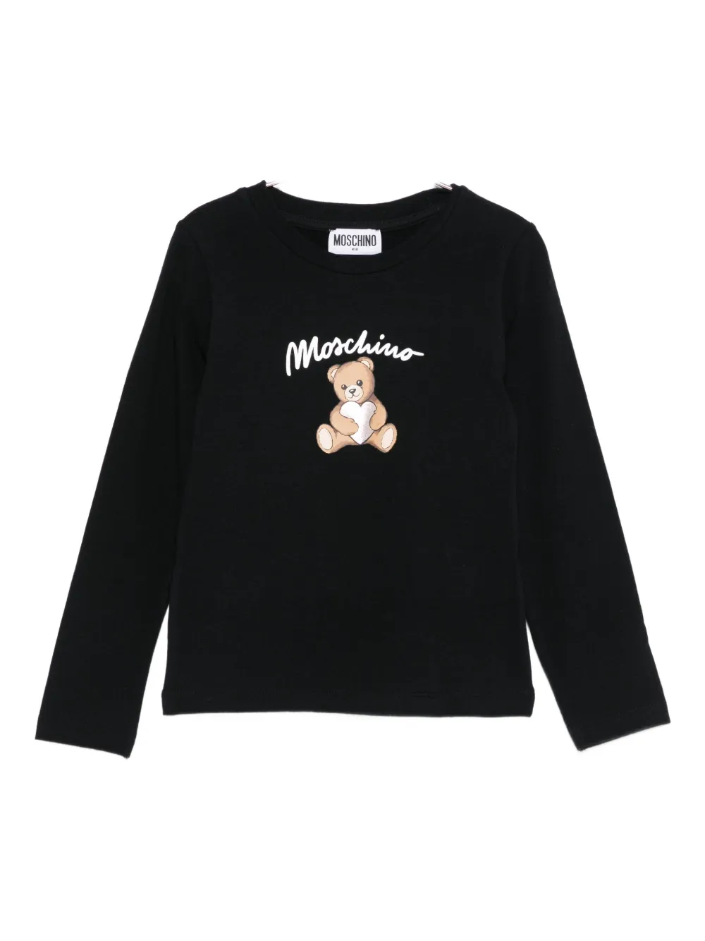

Футболка с длинными рукавами и принтом плюшевого мишки Moschino Kids, черный