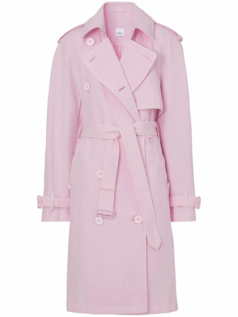

Тренч с поясом BURBERRY, розовый