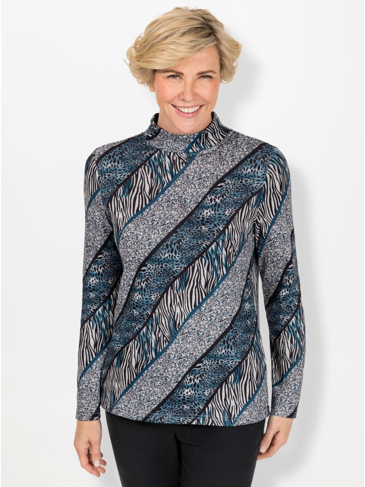 

Рубашка с длинными рукавами с принтом цвета аквапетроль-черный WITT WEIDEN