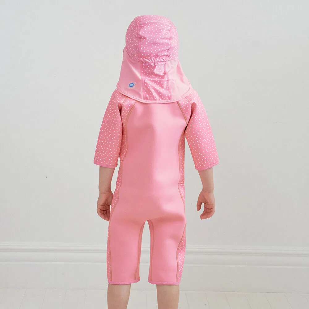 Детский короткий гидрокостюм Shorty розовый в горошек от Splash About — фото 3
