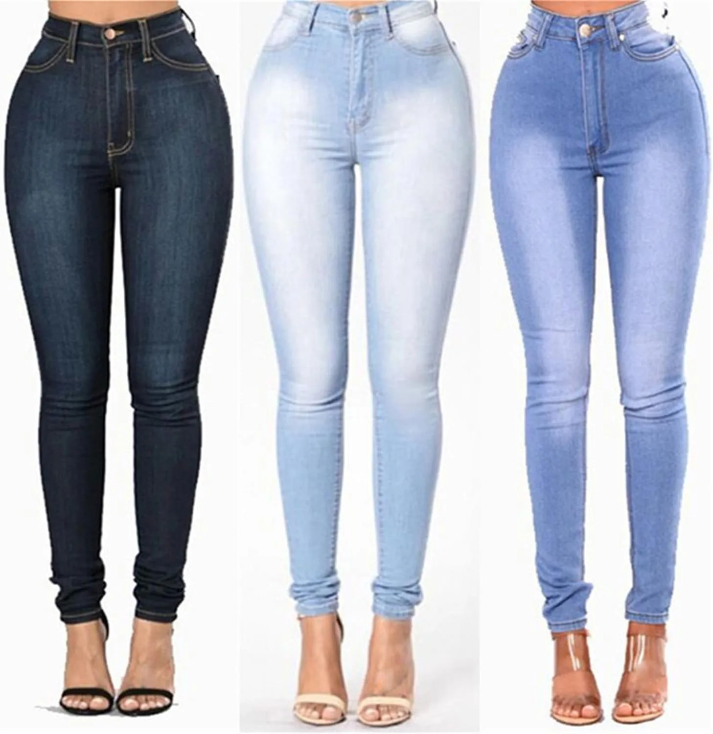Andongnywell Plus Size джинсы женские High Waisted Slim-fit — фото 2