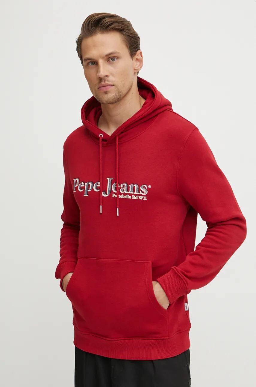 

Хлопковая толстовка с капюшоном Pepe Jeans SOMERS HOODIE, красный