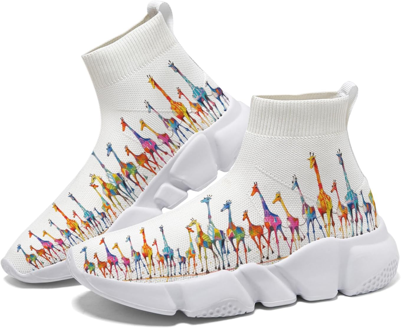 

Мужские теннисные кроссовки противоскользящие для бега, повседневной ходьбы и джоггинга, женские слипоны-носки с рисунком животных Hetios, Animal_06