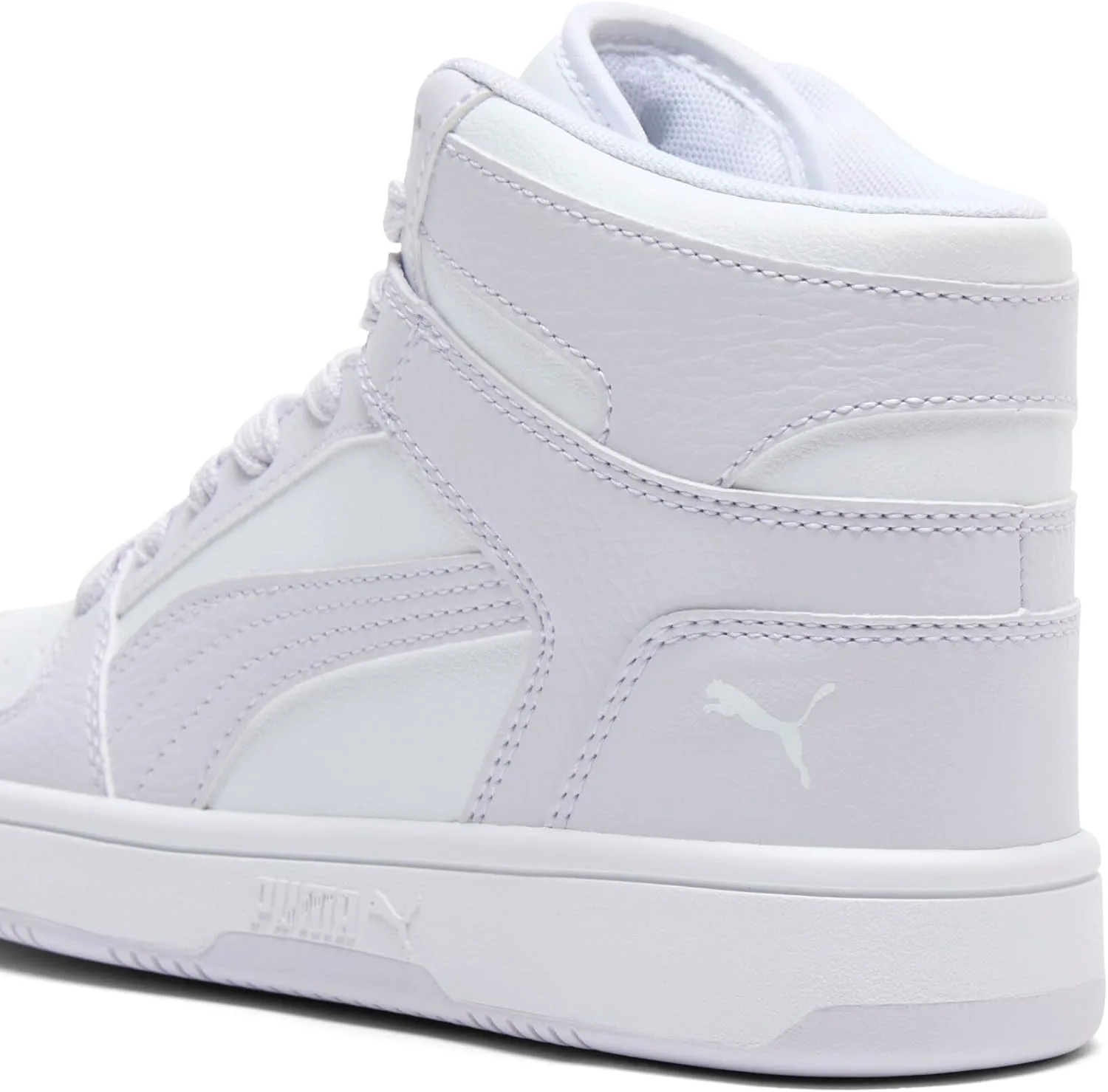 Кроссовки Puma Unisex-Child Rebound Layup Mid, белый/сиреневый — фото 2