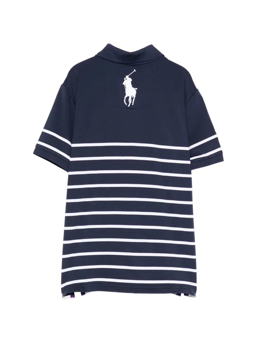 Полосатая рубашка-поло с вышитым логотипом Polo Ralph Lauren Kids, синий — фото 2