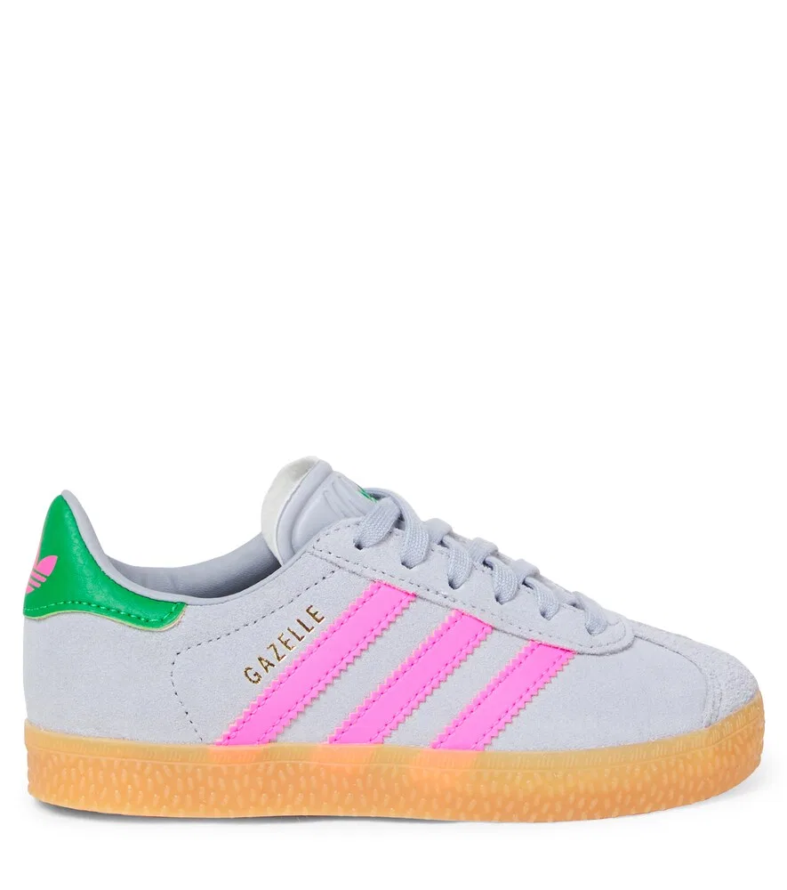Замшевые кроссовки Gazelle с кожаной отделкой Adidas Originals Kids, серый — фото 4