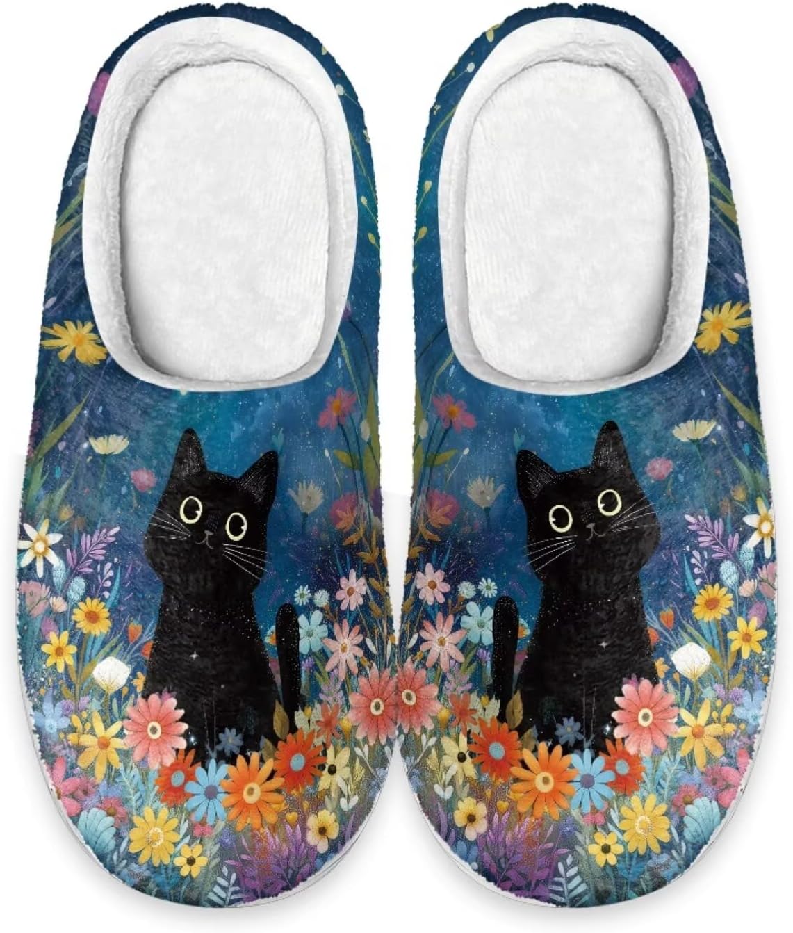 

Xoenoiee Мужские и женские теплые пушистые тапочки для спальни, домашние тапочки, противоскользящие зимние домашние тапочки, черный