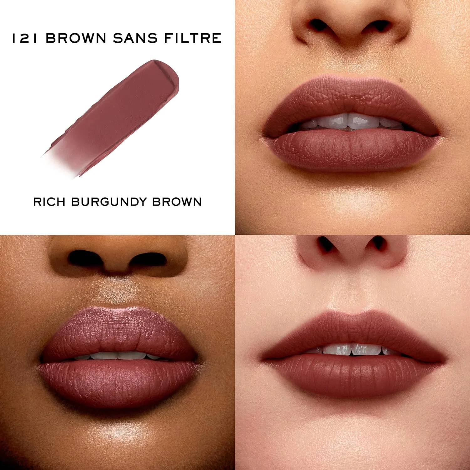 Матовая увлажняющая помада «L'Absolu Rouge Intimate Mat» от Lancôme Lancôme, Brown Sans Filtre 121 — фото 2