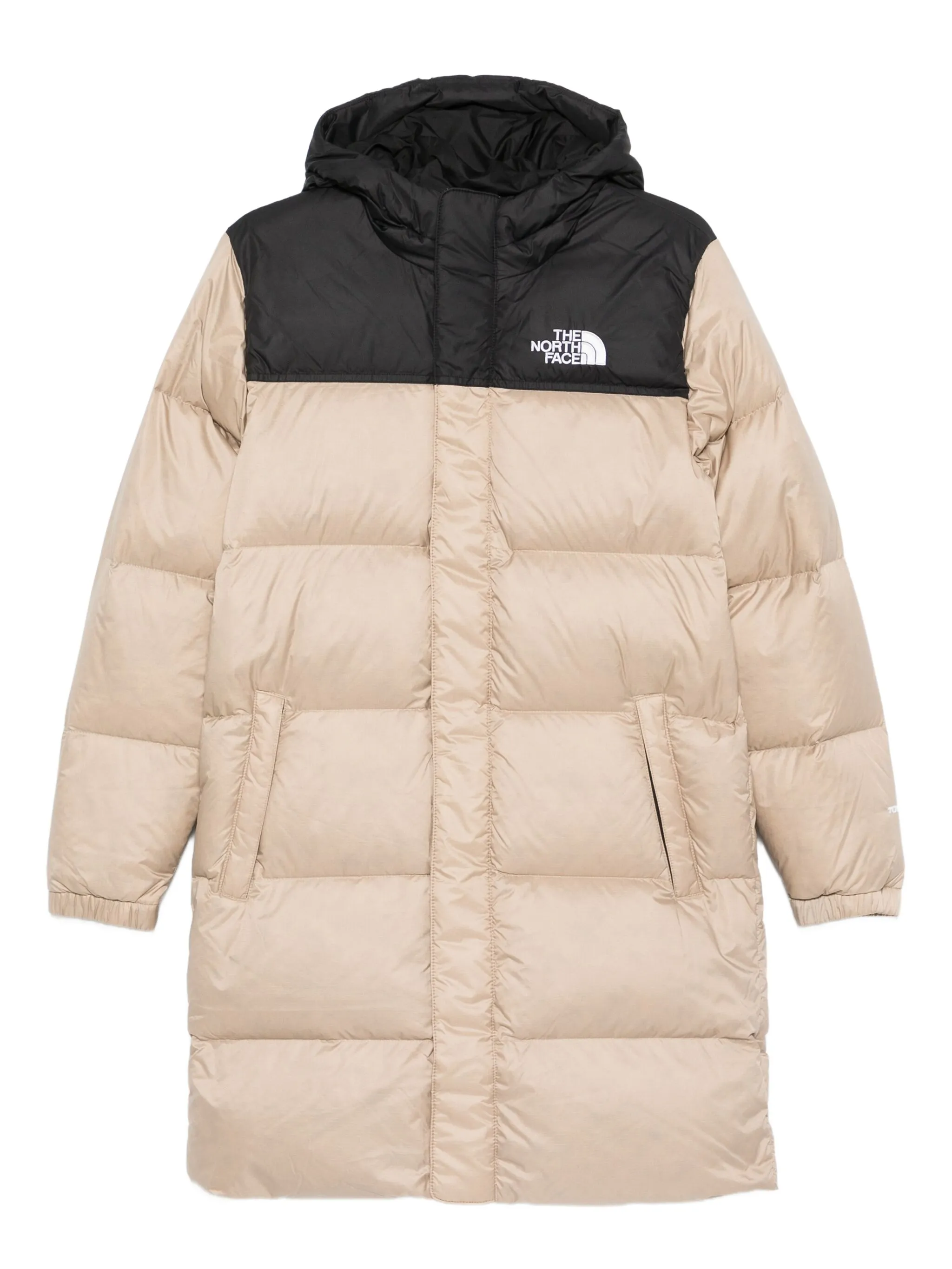 

Пуховик с логотипом The North Face Kids, бежевый