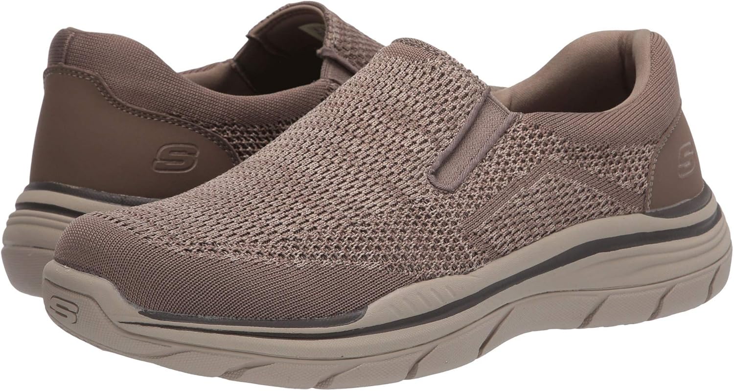 Мужские слипоны Skechers Expected 2.0 Arago из канвы, Taupe — фото 2