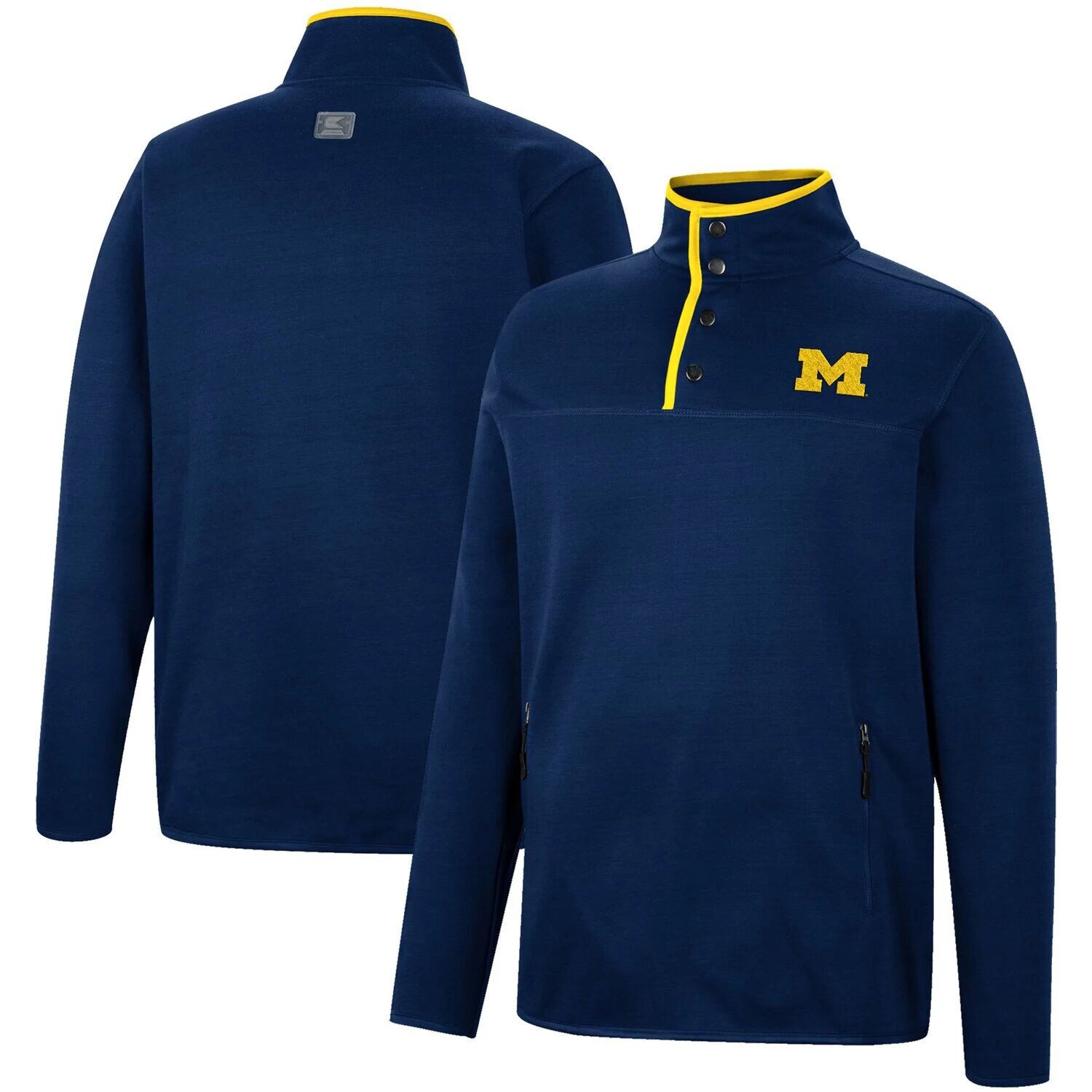 

Мужская темно-синяя куртка с застежкой на четверть Michigan Wolverines Rebound Colosseum, Синий, Мужская темно-синяя куртка с застежкой на четверть Michigan Wolverines Rebound Colosseum