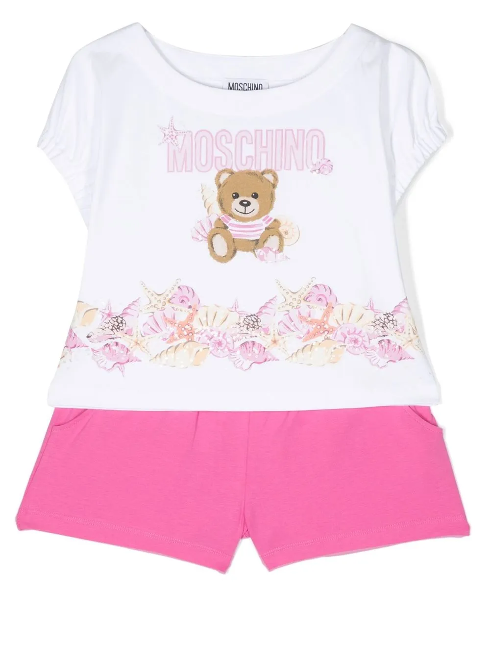 

Спортивный костюм с логотипом Moschino Kids, белый