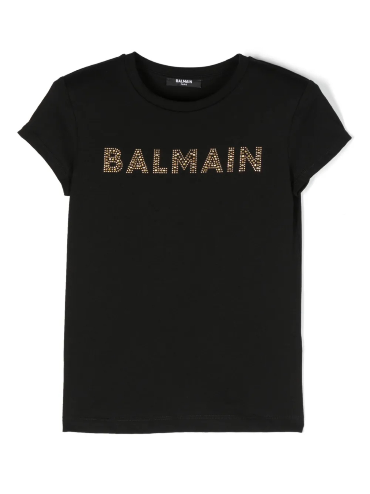 

Balmain Kids футболка с логотипом и кристаллами, черный