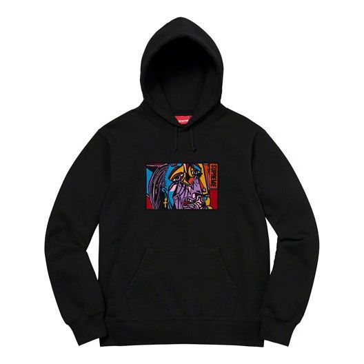 

Толстовка fw18 chainstitch hooded sweatshirt black Supreme, черный