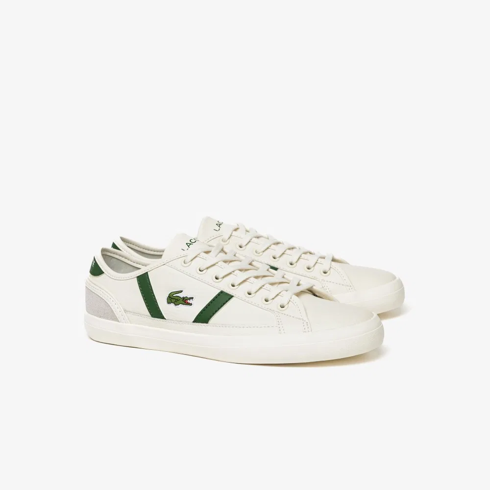 Мужские кроссовки Lacoste Sideline цвета экрю с тёмно-зелёным — фото 3