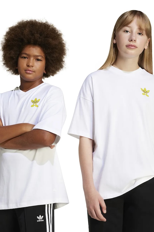 

Детская хлопковая футболка Adidas Originals, белый