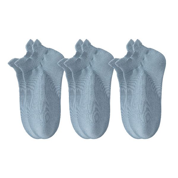

Набор из 3 пар женских носков-следков с антибактериальным хлопком и пяточкой Anna-Kaci, Blue