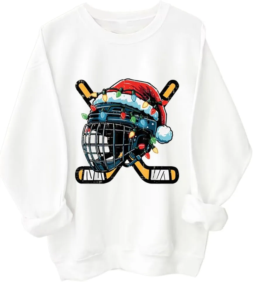 

Рождественский свитер с Сантой для хоккейного шлема Kzggs