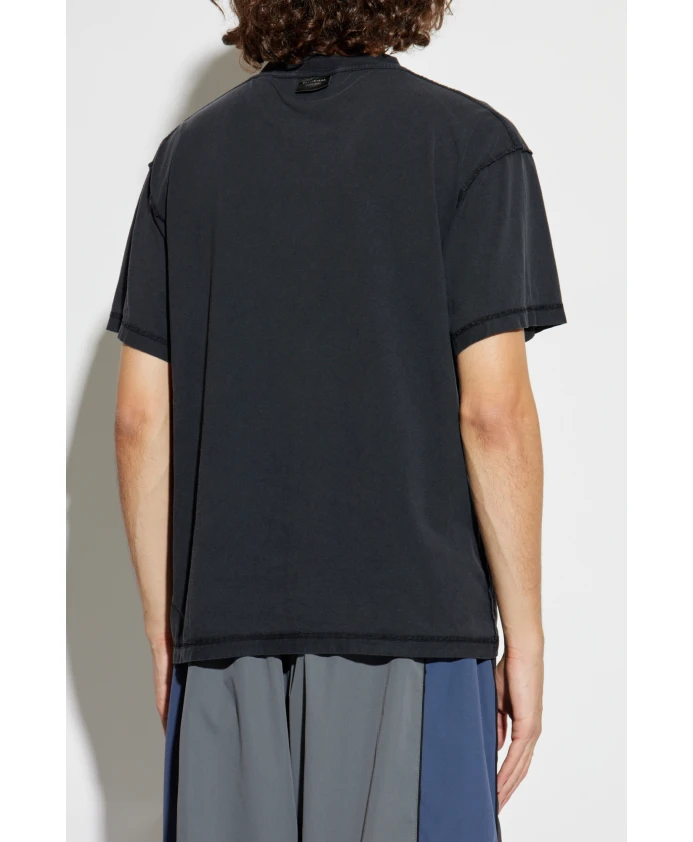 Футболка с эффектом мятой ткани Balenciaga, черный — фото 4