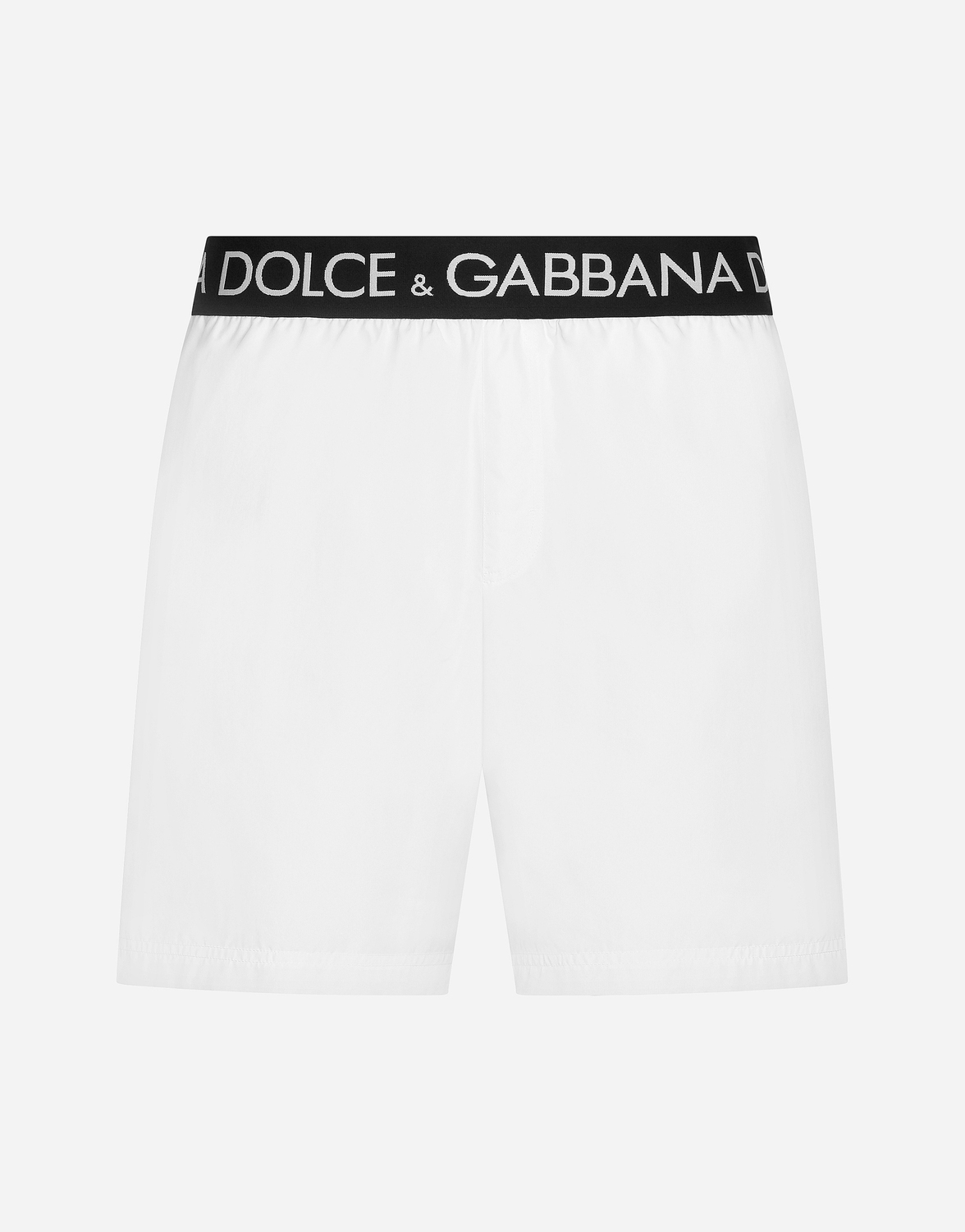 

Плавательные шорты средней длины с фирменным эластичным поясом Dolce & Gabbana, белый