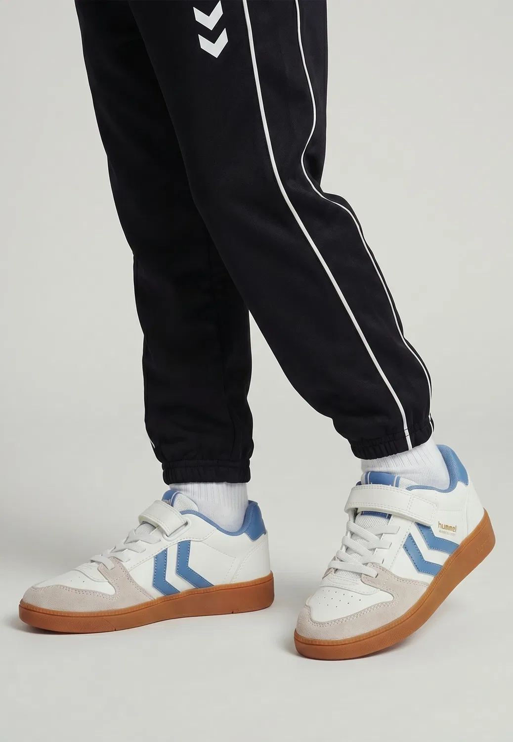 Кроссовки низкие, липучка, Hummel, белый/выцветший деним