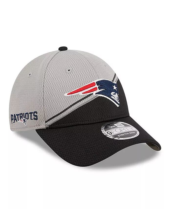 

Мужская серо-черная регулируемая кепка New England Patriots 2023 Sideline 9FORTY New Era