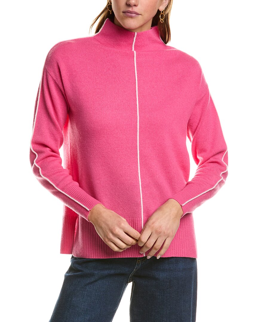 

InCashmere Tipped Кашемировый свитер с воротником-стойкой, розовый