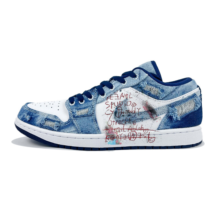 

Кроссовки Air Jordan 1 Vintage Basketball Shoes Men Low-top Blue/white, голубой, Синий, Кроссовки Air Jordan 1 Vintage Basketball Shoes Men Low-top Blue/white, голубой