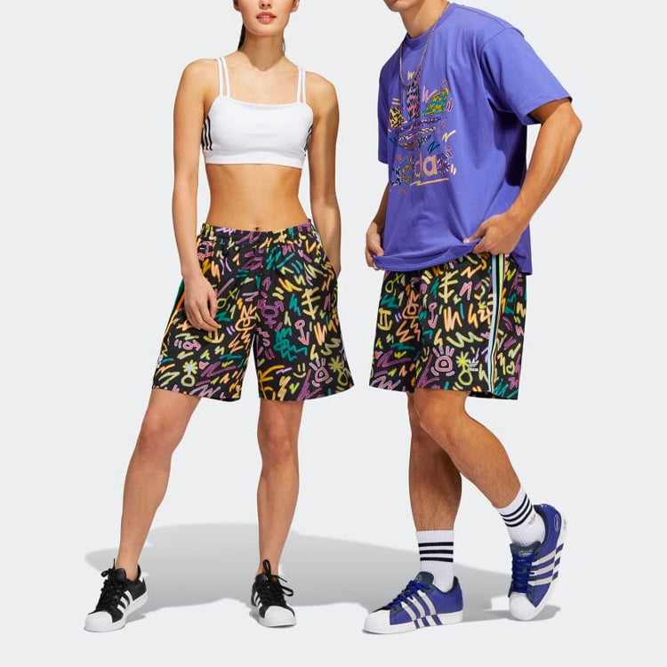 Шорты Men's adidas Graffiti Full Print Sports Shorts Black HC3087 — фото 3