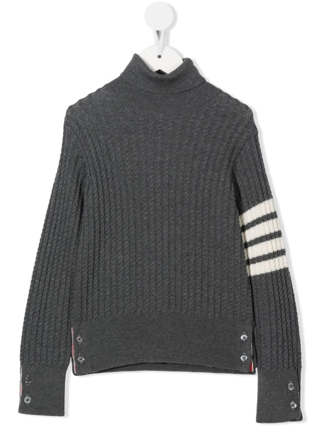 

Свитер с высоким воротником и полосками Thom Browne Kids, серый