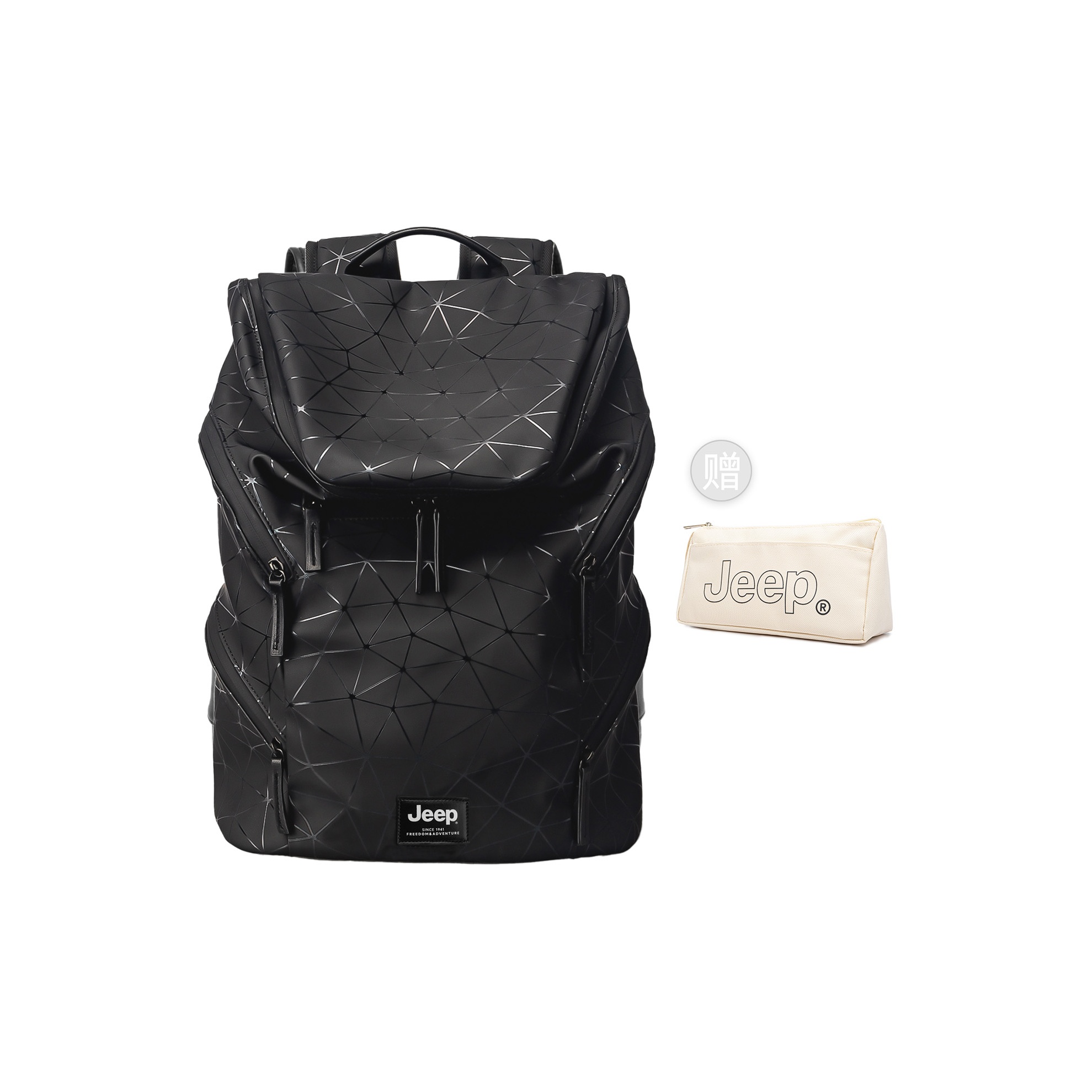 

Jeep Рюкзак PU Good Looking для старшеклассников и студентов, баскетбольная сумка Unisex с алмазным узором, черный