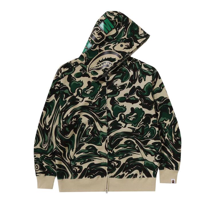

Худи BAPE Marbling Camo Shark Relaxed Fit Full Zip Hoodie, Green