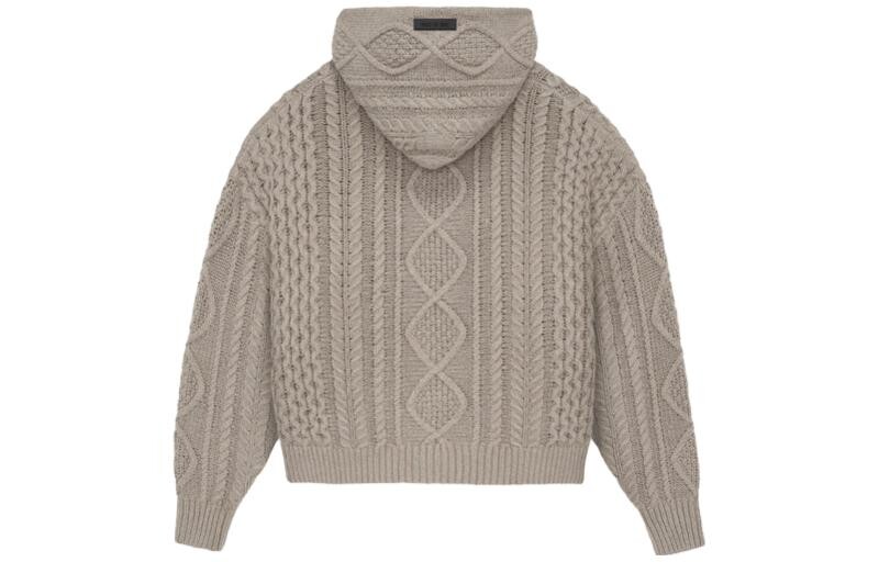 Аппликация логотипа, толстовка с капюшоном из трикотажной пряжи Fear Of God Essentials, цвет Core Heather — фото 2