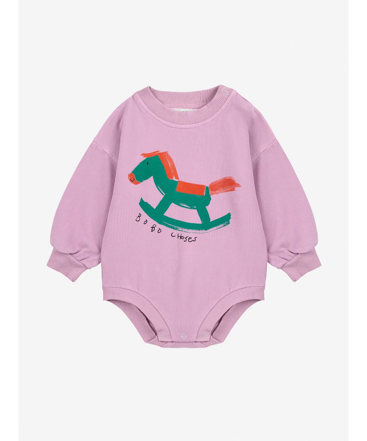 Детская толстовка-боди Rocking Horse, органический хлопок, лавандовый