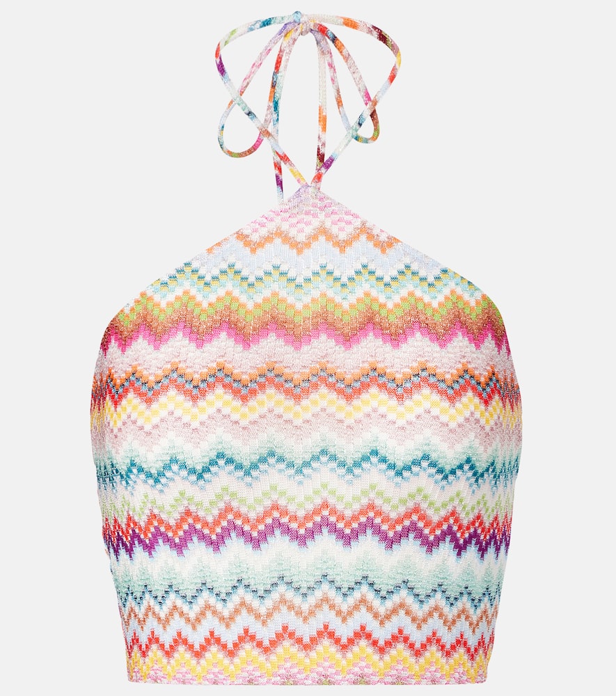 

Кроп-топ халтер с эффектом ламе Missoni, Multicolor w/Light Base
