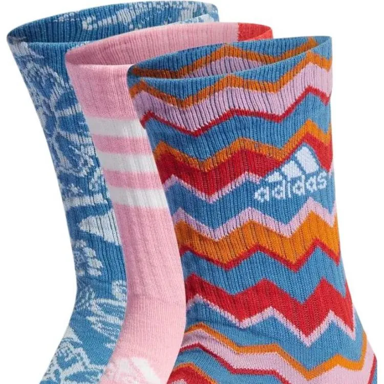Женские носки до середины икры Adidas, 3 Pack (Pink+Light Blue+Blue) — фото 2