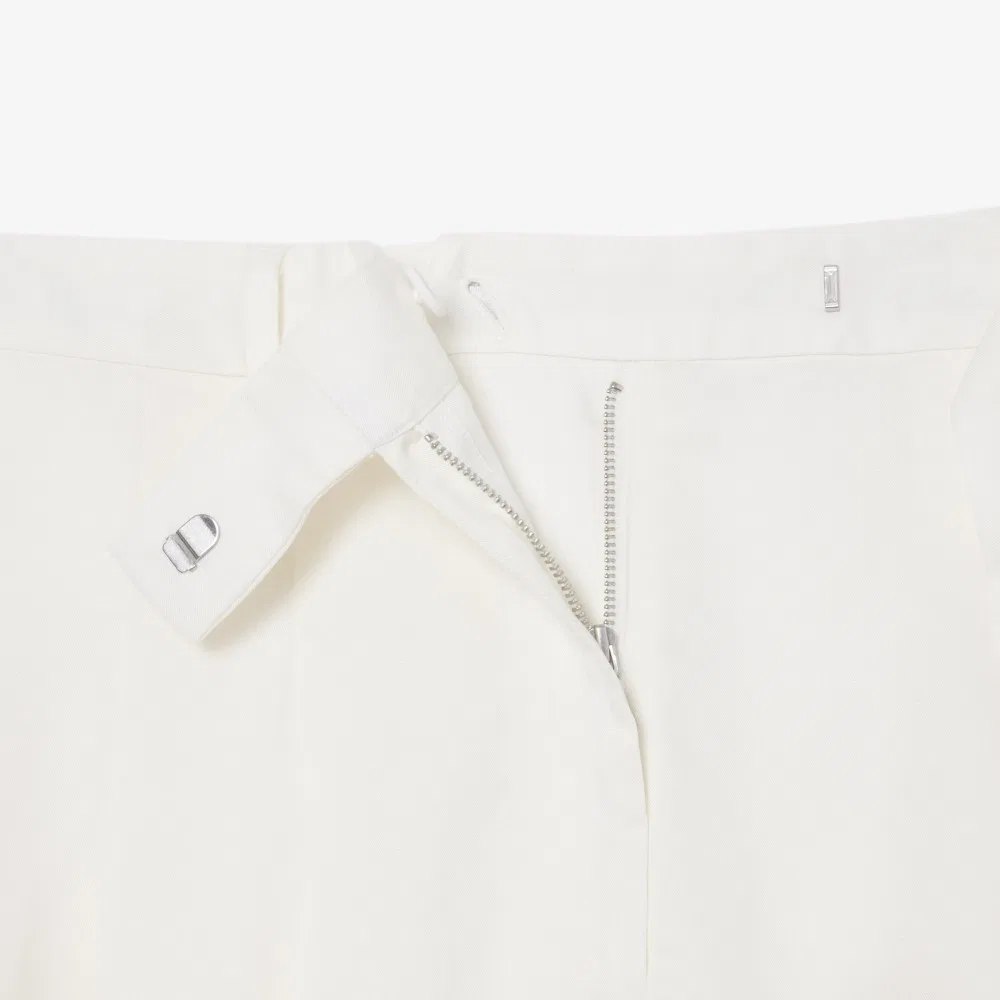 Шорты-бермуды Lacoste из смесового льна, офф-уайт — фото 3